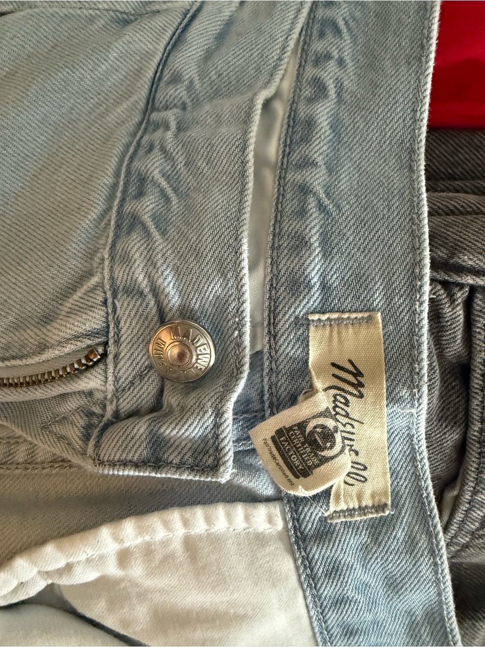 Madewell Light Wash Denim Trouser Jeans
